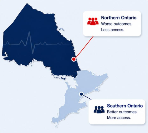 Showing the difference between northern and southern ontario